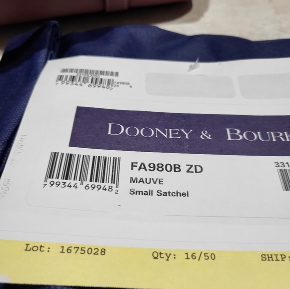 NWT Dooney and Bourke Mauve Pebble Leather Satchel - Picture 8 of 8
